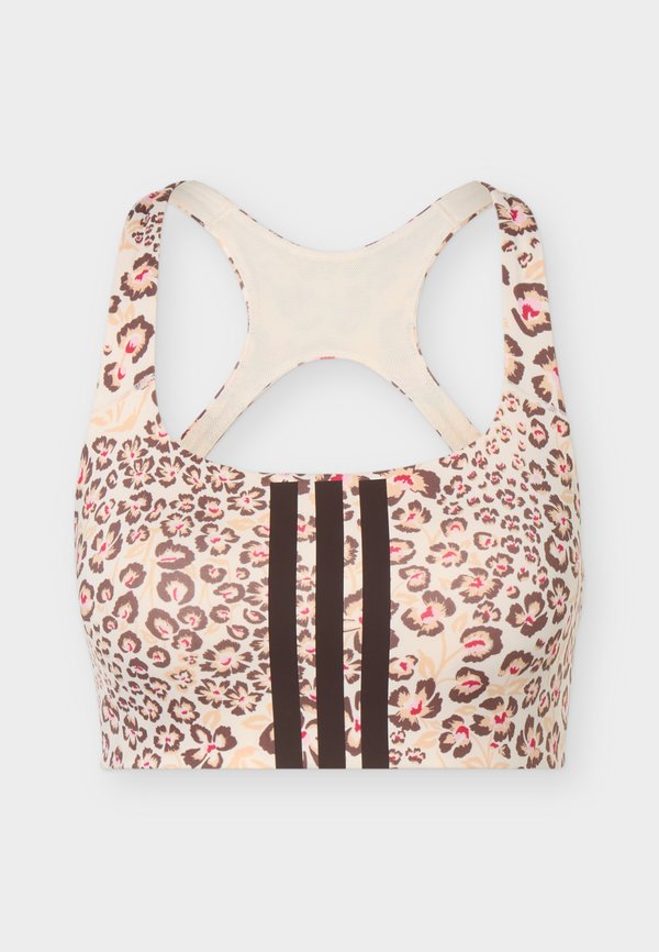 adidas Performance ADIDAS X FARM RIO OPTIME BRA - Medium support sports bra - ecru tint/multicolor/shadow brown