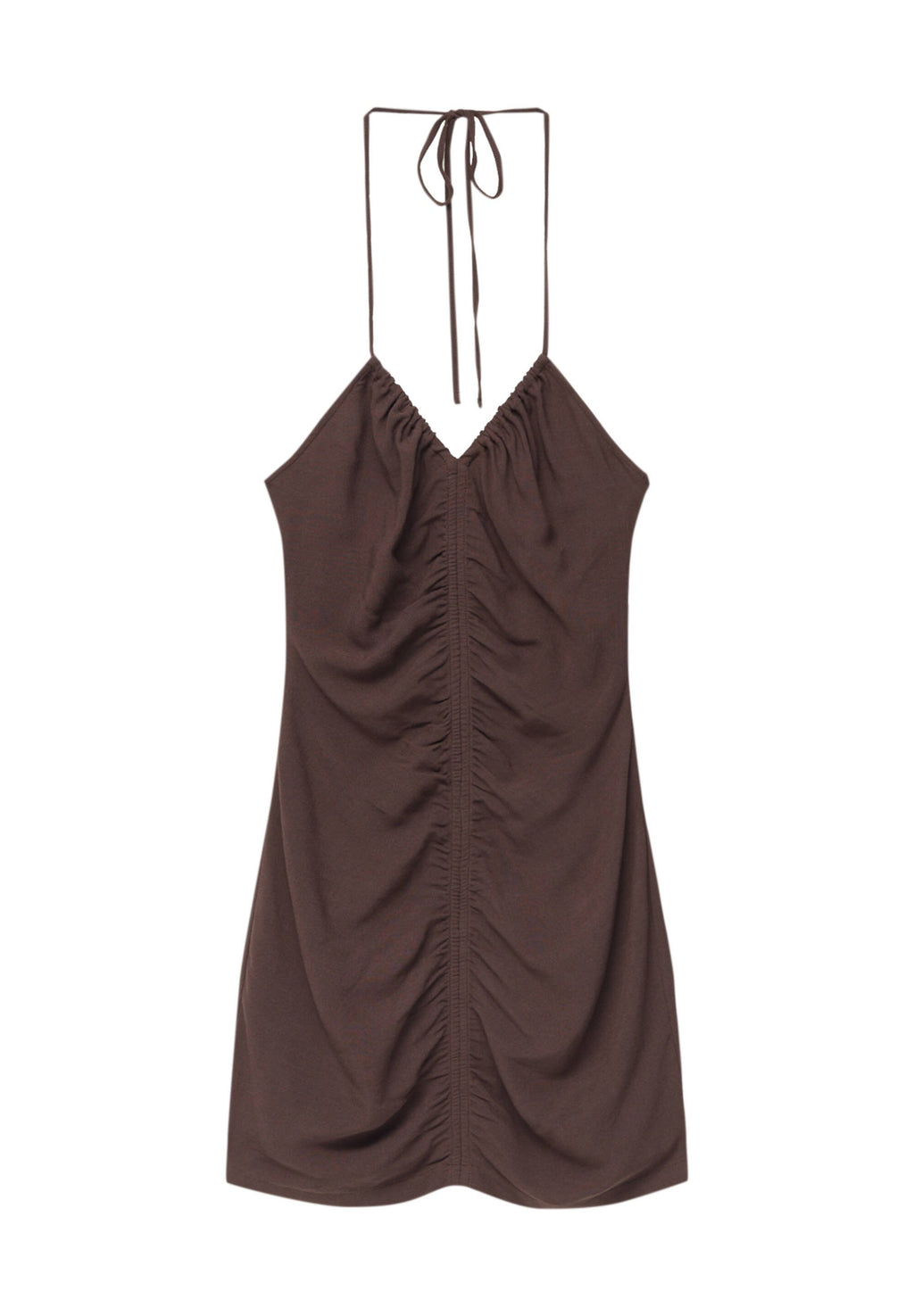 PULL&BEAR SHORT GATHERED HALTER NECK