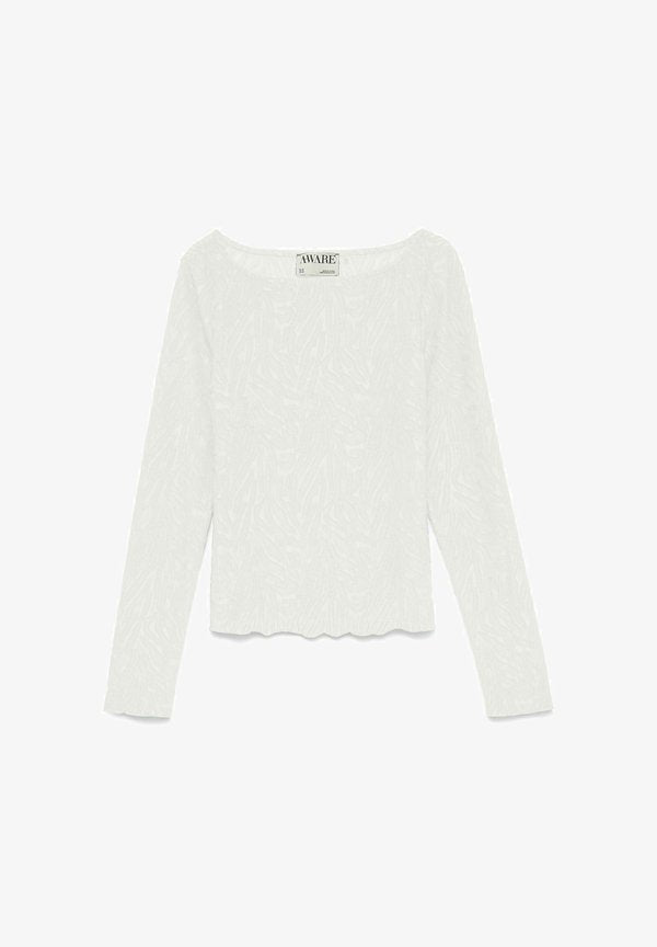 Vero Moda PARTY-TOP AWNANCY TOP - Long sleeved top - snow white