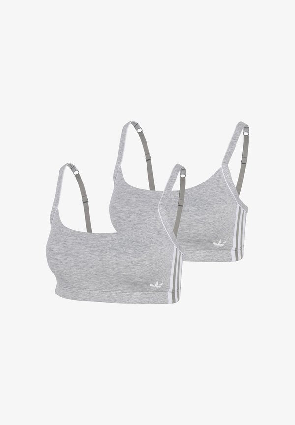 adidas Originals ADICOLOR COMFORT FLEX 2-PACK - Light support sports bra - heather grey