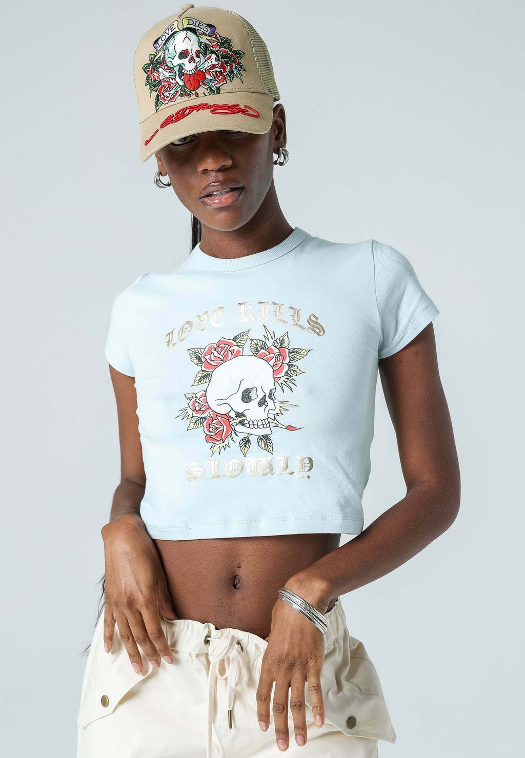 Ed Hardy SKULL-KILLS-SLOW CROPPED
