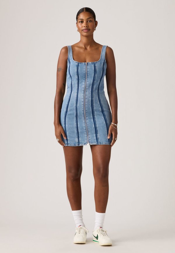Levi's® SEAMED ZIP DRESS - Denim dress - shadow work