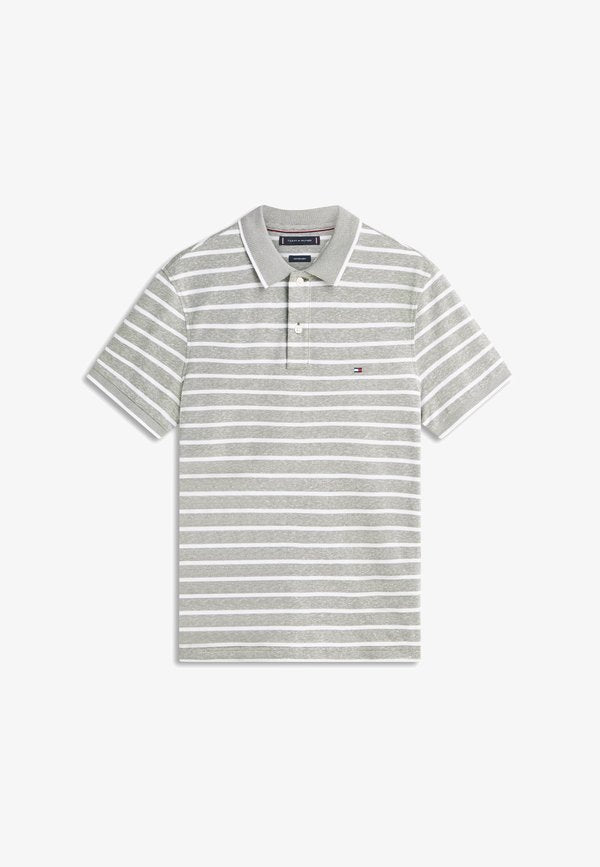 Tommy Hilfiger REGULAR FIT PIQUE POLO SHIRT WITH LINEN - Polo shirt - dark artichoke/white