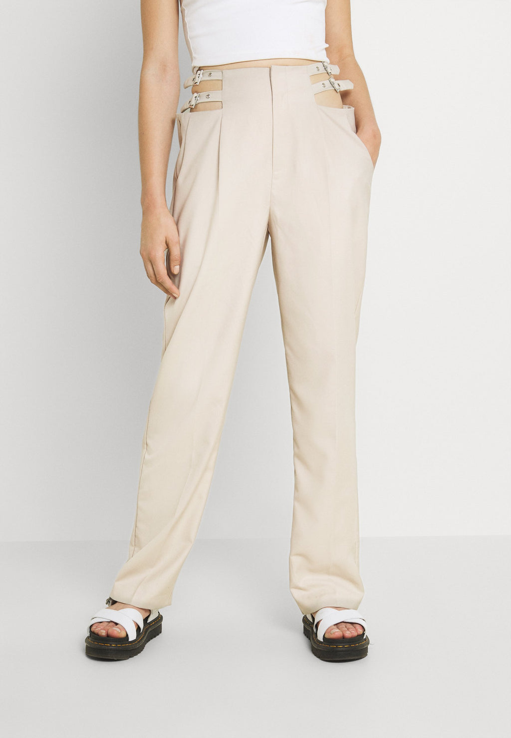 Nly by Nelly BUCKLE HIGH WAIST PANTS