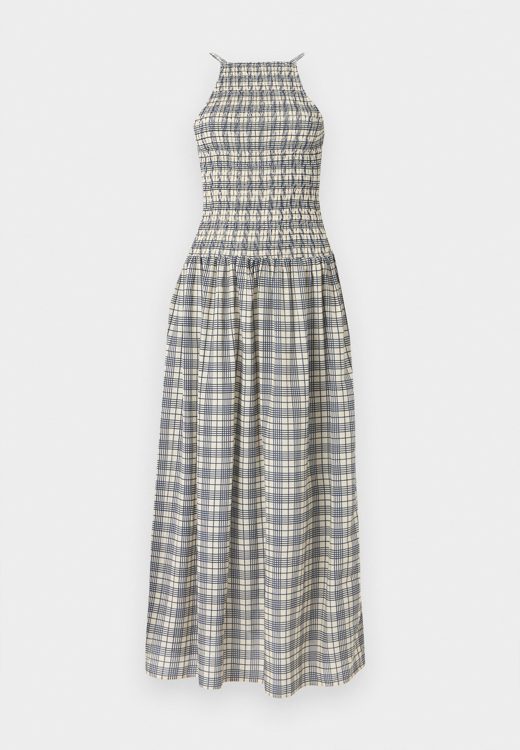 SHIRRED SLEEVELESS MIDI DRESS Media 1