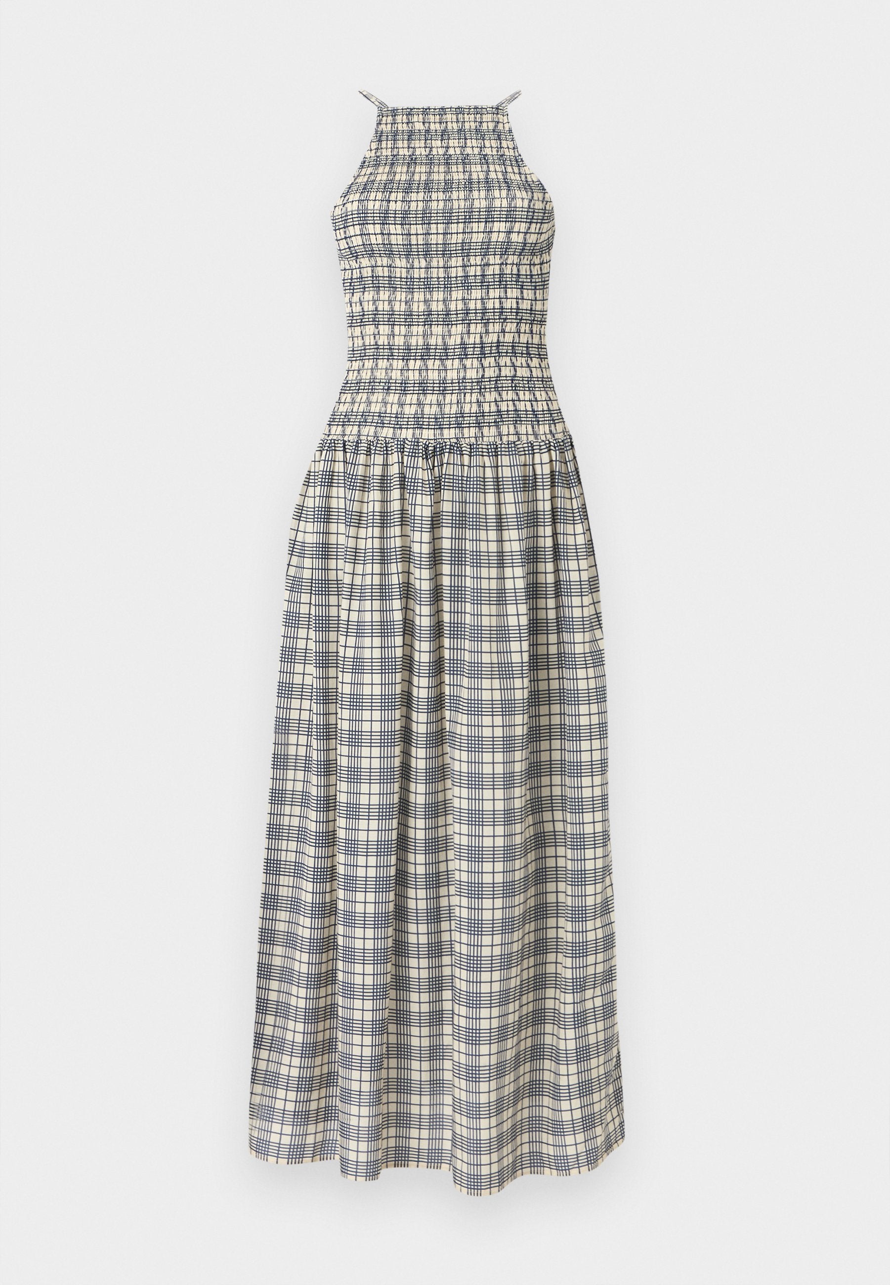 SHIRRED SLEEVELESS MIDI DRESS Media 1
