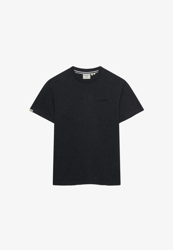 Superdry & Co SUPERDRY ESSENTIAL COMPANY LOGO EMBROIDERED T-SHIRT.. - Basic T-shirt - raven black marl black