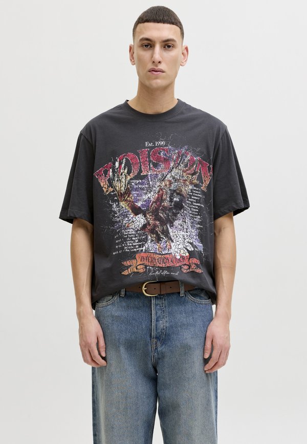 Jack & Jones T- - Print T-shirt - asphalt