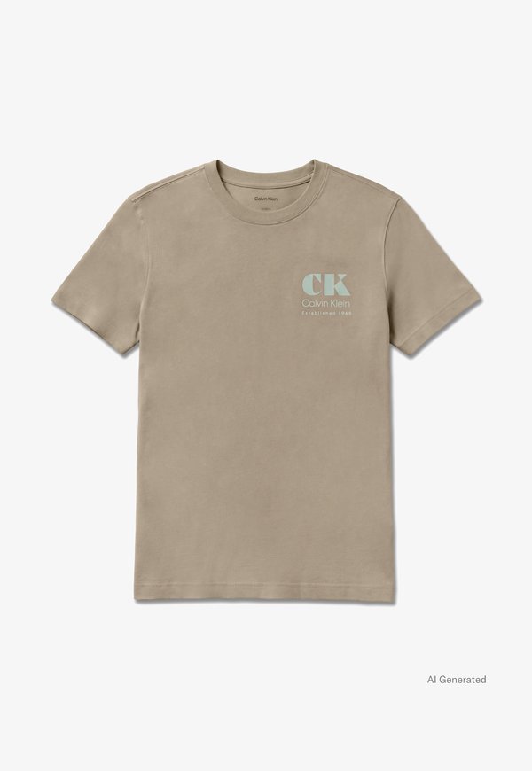 Calvin Klein Jeans RESORT GRAPHIC TEE - Print T-shirt - plaza taupe