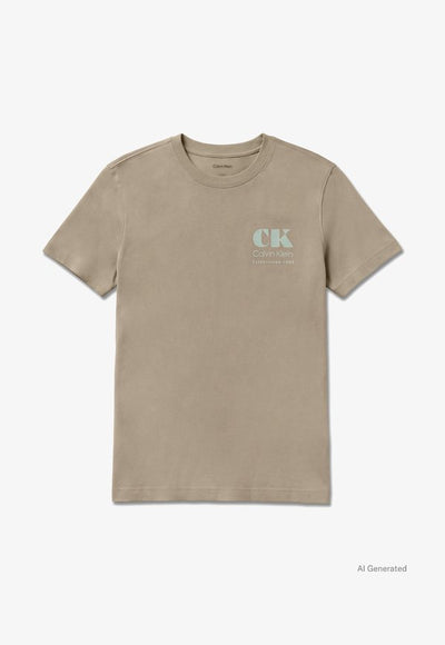 Calvin Klein Jeans RESORT GRAPHIC TEE - Print T-shirt - plaza taupe
