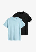 Levi's® 2 PACK - Basic T-shirt - schwarz hellblau