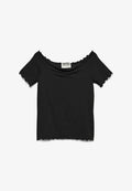 Vero Moda Off shoulder AWAMYRA - Print T-shirt - black
