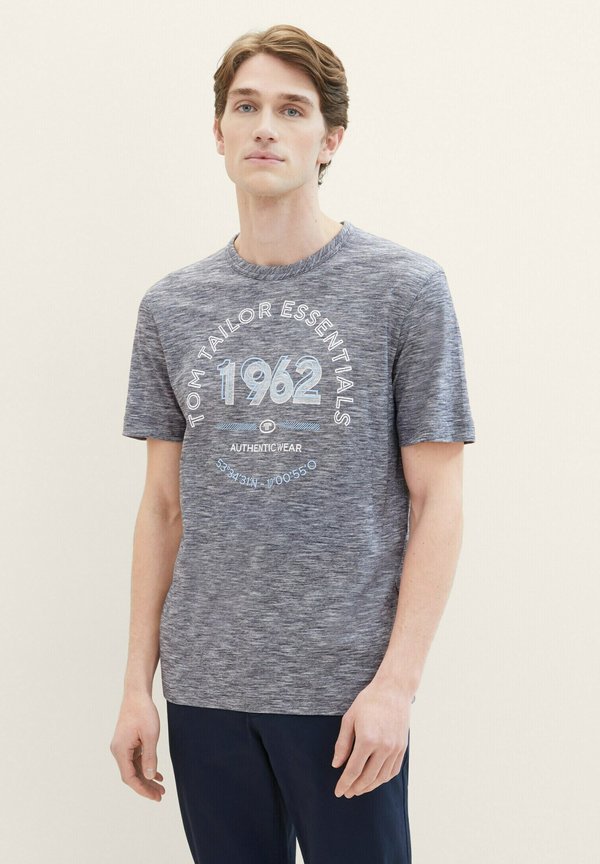 TOM TAILOR MIT LOGO - Print T-shirt - dark blue stripe
