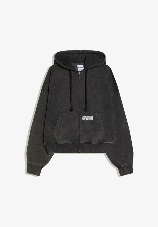 Bershka Zip-up sweatshirt - dark grey