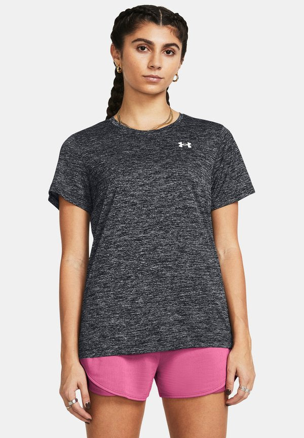 Under Armour TWIST - Sports T-shirt - black/white