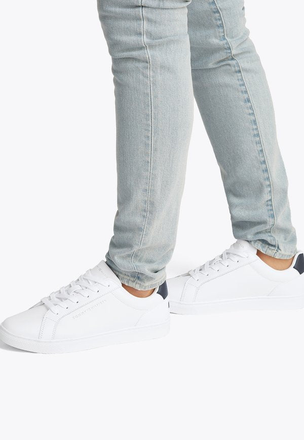 Tommy Hilfiger CONTRAST HEEL LEATHER CUPSOLE TRAINERS