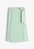 Tommy Hilfiger SATEEN - A-line skirt - illustrated wave  fort green