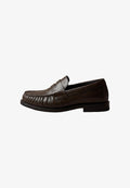 Calvin Klein ROUND LOAFER LTH - Slip-ons - rocky brown