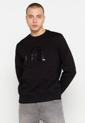 Schwarzer Sweatshirt aus weichem Stoff mit einem strukturierten „DIESEL“-Logo in Schwarz. Klassischer Rundhalsausschnitt sowie Rippbündchen und -saum.