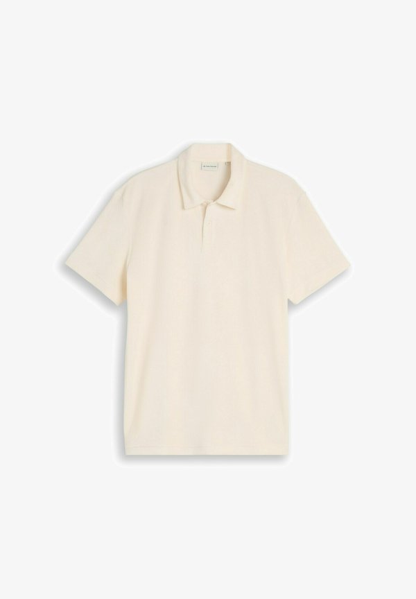 TOM TAILOR TOWELING POLO - Polo shirt - gardenia white