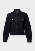 FLAG EMBROIDERY PLEATED DENIM JACKET Media 1