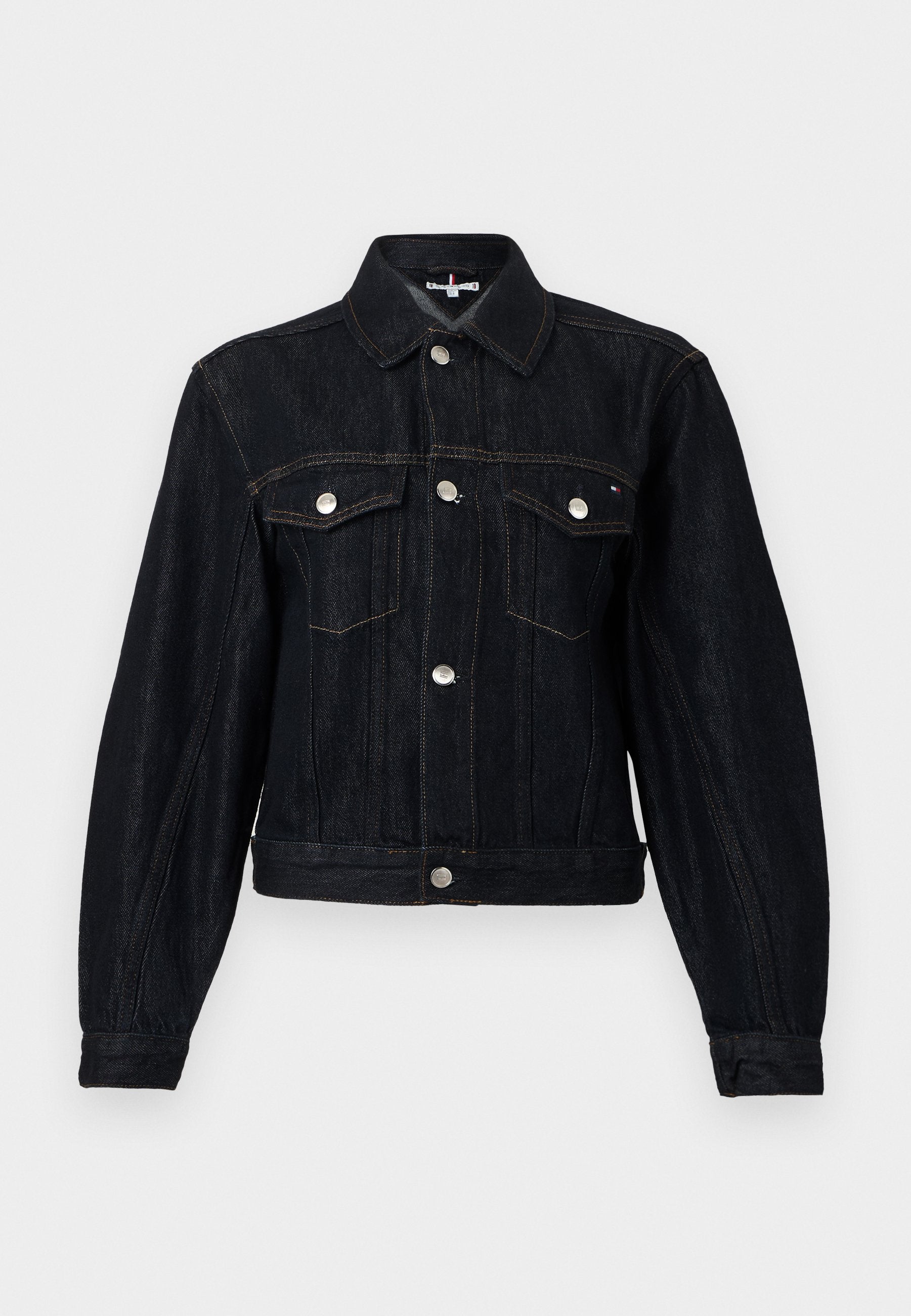 FLAG EMBROIDERY PLEATED DENIM JACKET Media 1