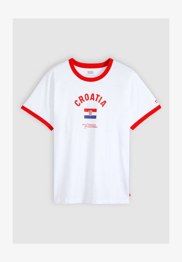 Levi's® FOOTBALL RINGER - Print T-shirt - white