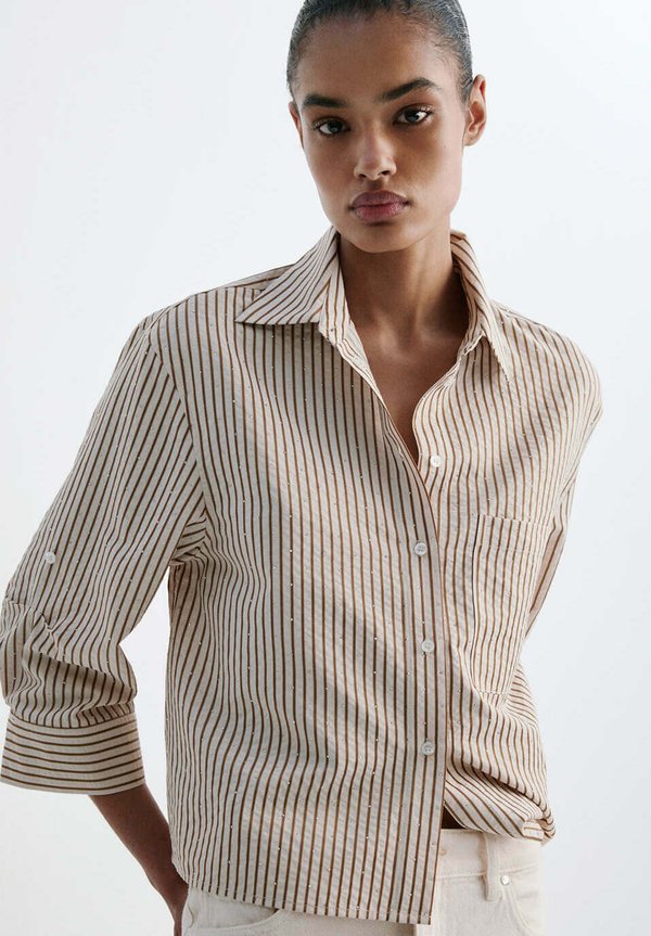 Mango ADULT - Button-down blouse - brown