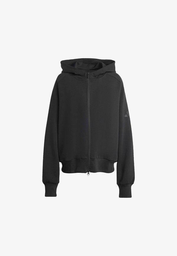 adidas Sportswear SOFT LUX FULL ZIP HOODIE - Zip-up sweatshirt - black