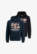 Jack & Jones 2 PACK - Hoodie - schwarz/dunkelblau