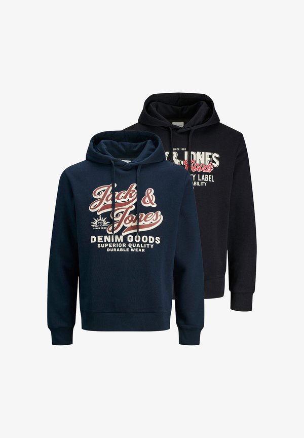 Jack & Jones 2 PACK - Hoodie - schwarz/dunkelblau