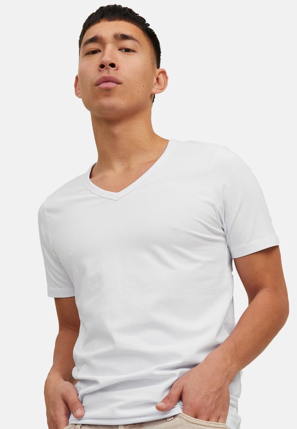 Jack & Jones 5 PACK - Basic T-shirt - weiß/dunkelblau