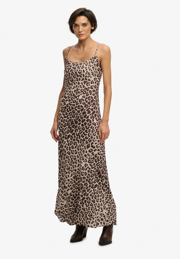 Superdry & Co SUPERDRY PRINTED MAXI SLIP DRESS.. - Maxi dress - brown leopard