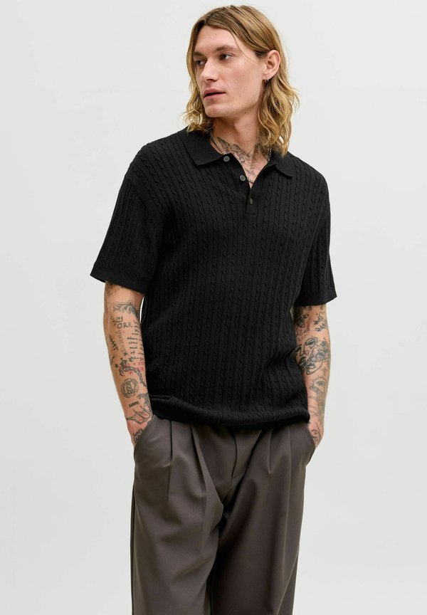 Jack & Jones Knitted Knitted - Polo shirt - black