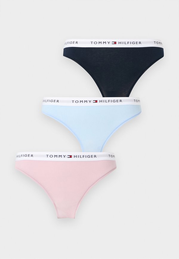 Tommy Hilfiger PACKS THONG 3 PACK - Thong - navy/breezy orchid/sweet blue