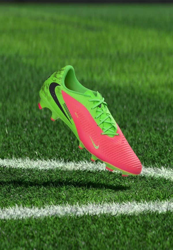 Nike Performance PHANTOM 6 LOW ACADEMY ERLING HAALAND FG/MG - Football boots artificial grass - hot punch/black/green strike