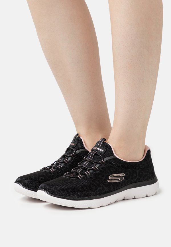 Skechers SUMMITS - Slip-ons - black/rose gold