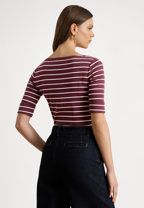 Lauren Ralph Lauren Petite STRIPED STRETCH COTTON BOATNECK TEE