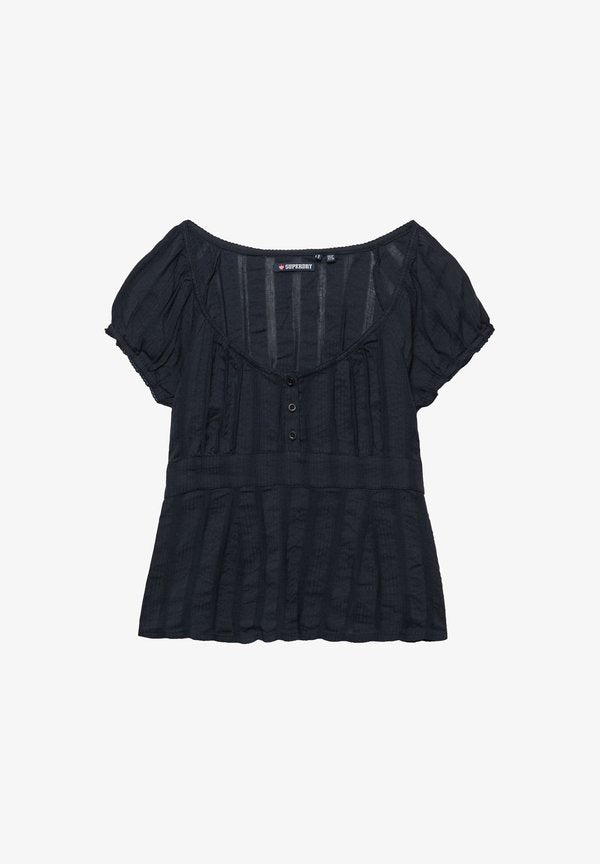Superdry & Co SUPERDRY ATHLETIC ESSENTIALS HALF BUTTON TOP. - Blouse - eclipse navy