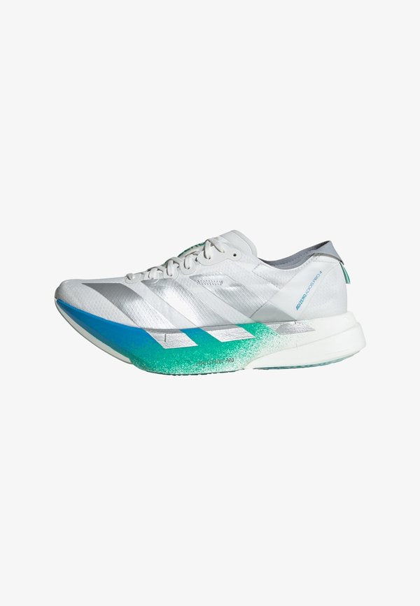 adidas Performance ADIZERO ADIOS PRO 4 - Road running shoes - crystal white   matte silver   glory green
