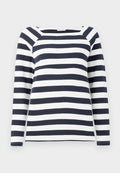 TOM TAILOR STRIPED CARRE NECK - Long sleeved top - lunar eclipse/off white