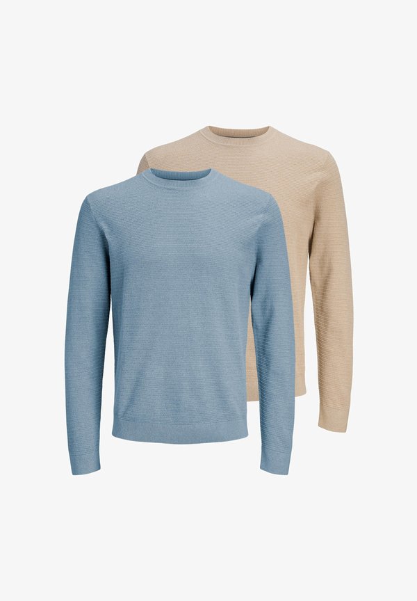 Jack & Jones 2 PACK - Jumper - hellbraun/hellblau