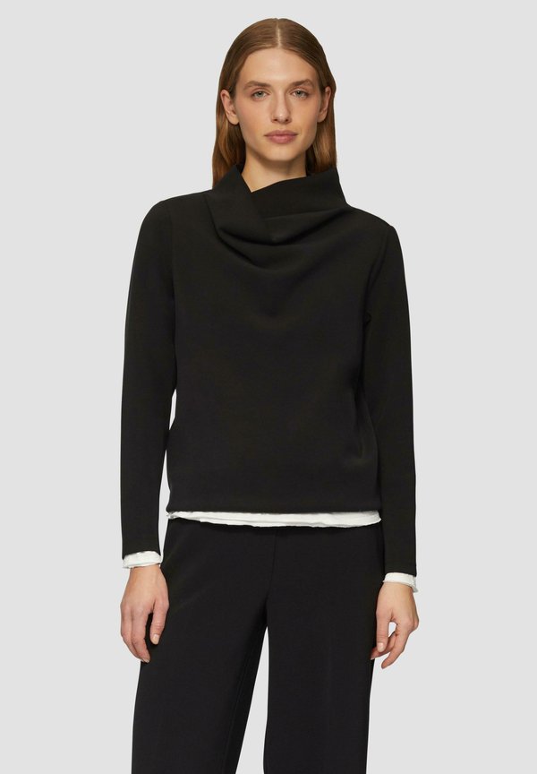 s.Oliver MIT WASSERFALLKRAGEN - Sweatshirt - schwarz