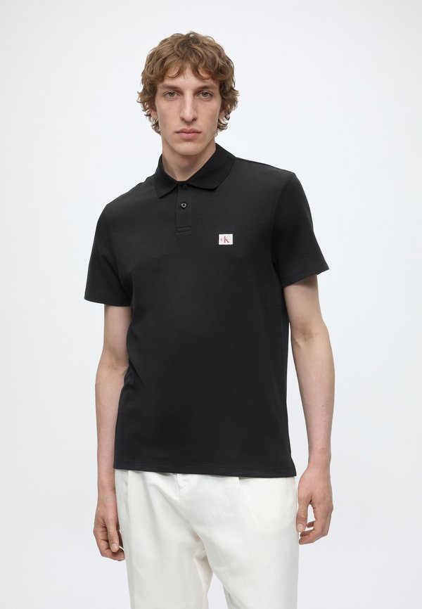 Calvin Klein Jeans MICRO WAFFLE CLASSIC BADGE - Polo shirt - black