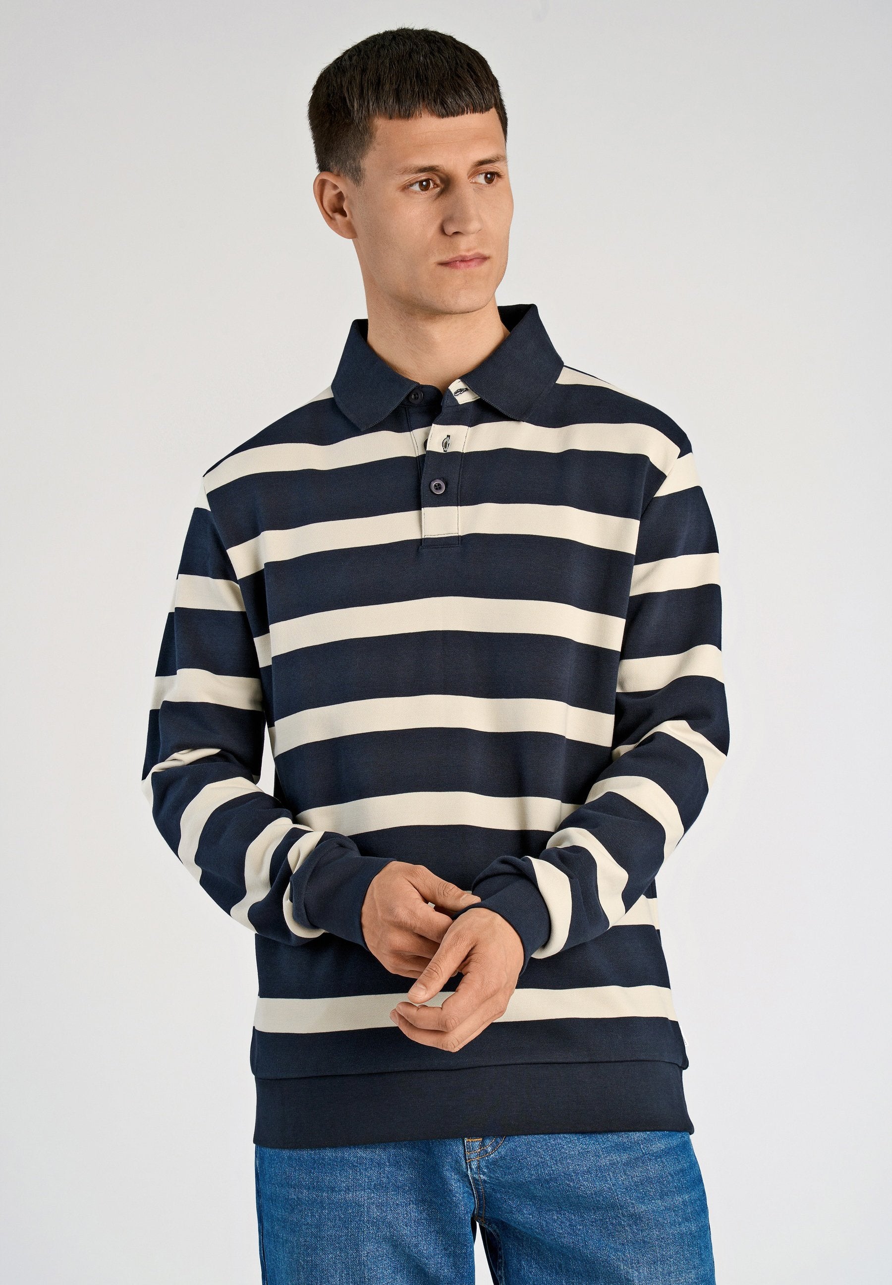 STRIPED POLO SWEATSHIRT L/S Media 3