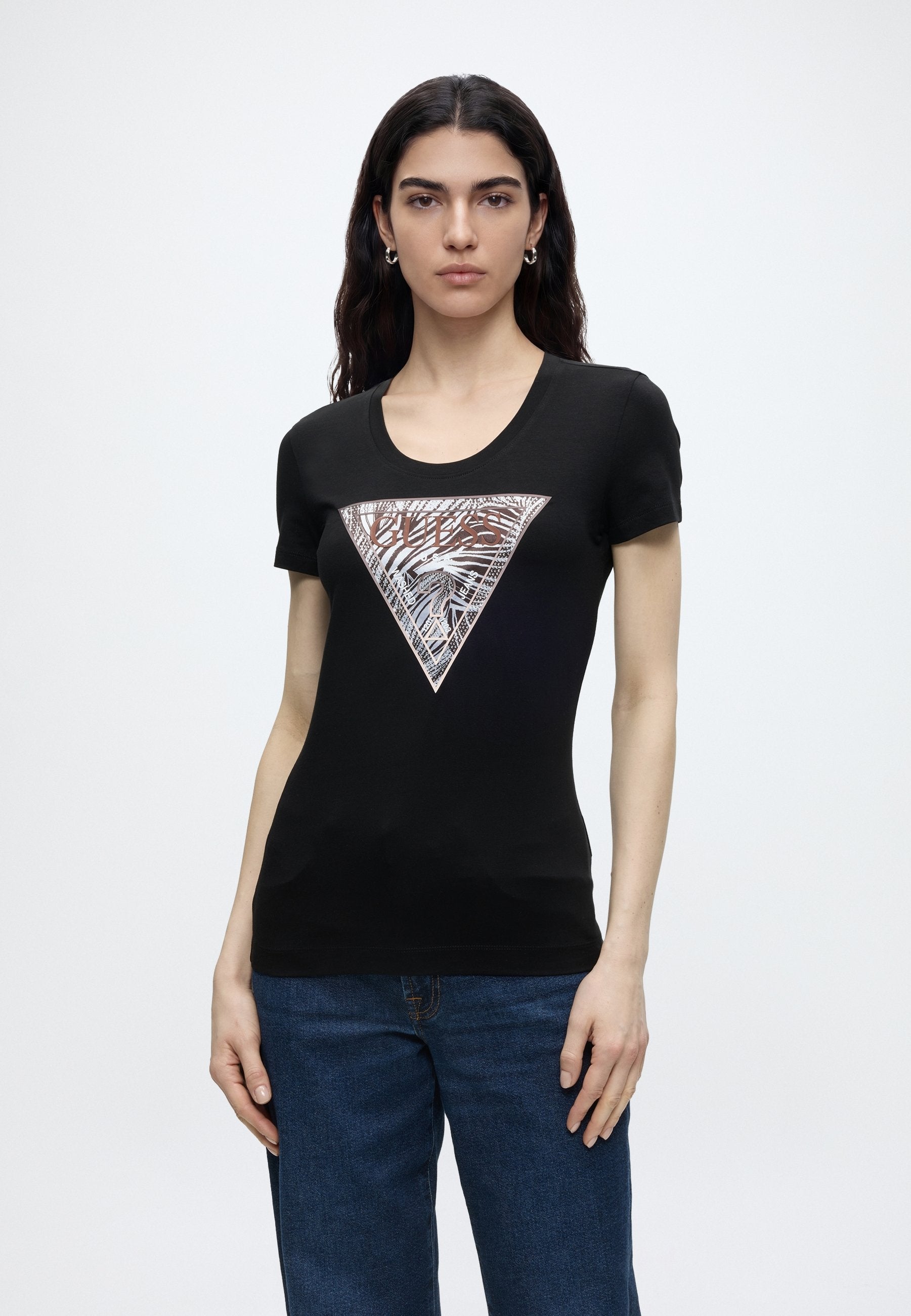 Guess ZEBRA TRIANGLE TEE