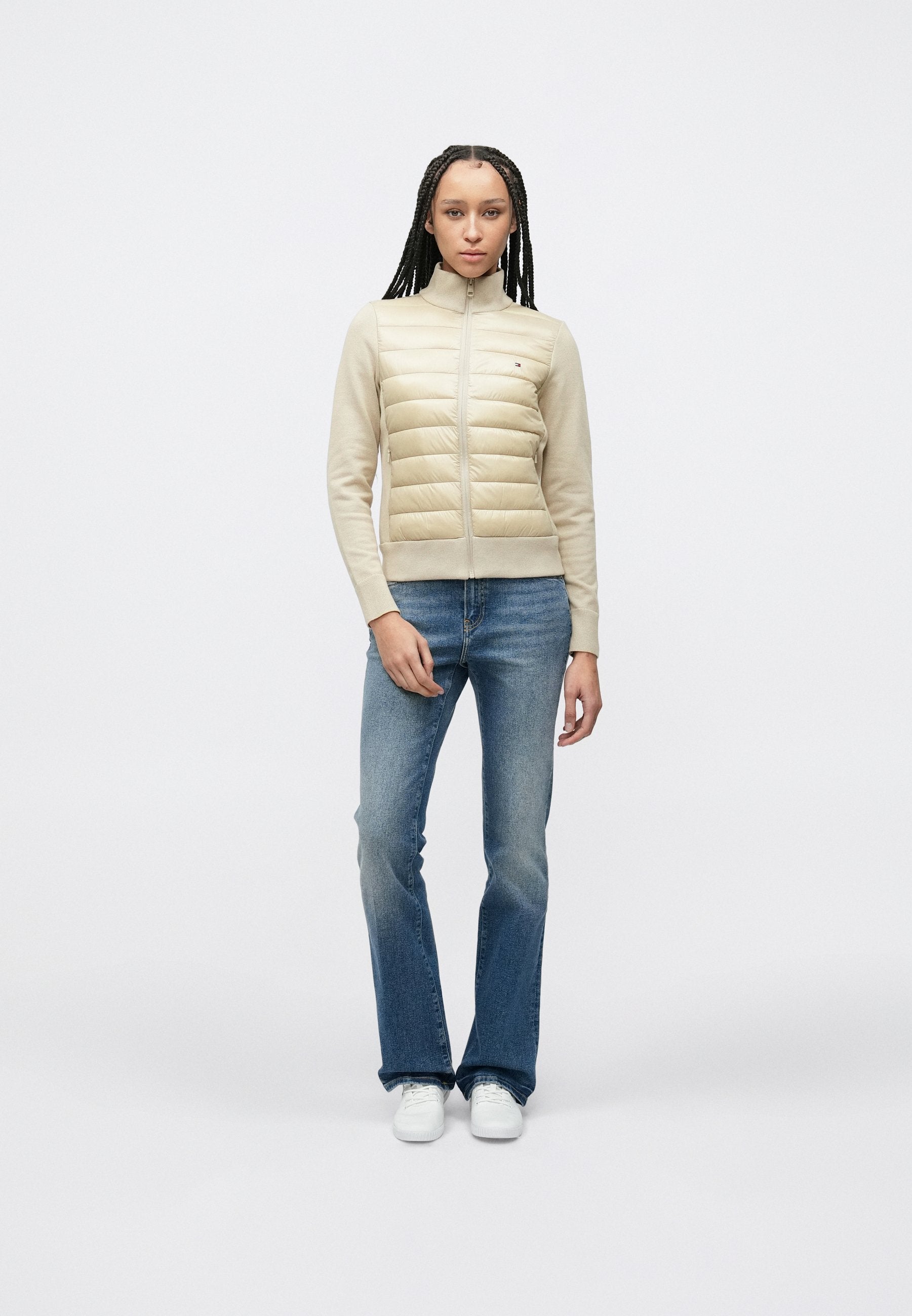 LIGHTWEIGHT MIXED KNIT PADDED JACKET Media 5