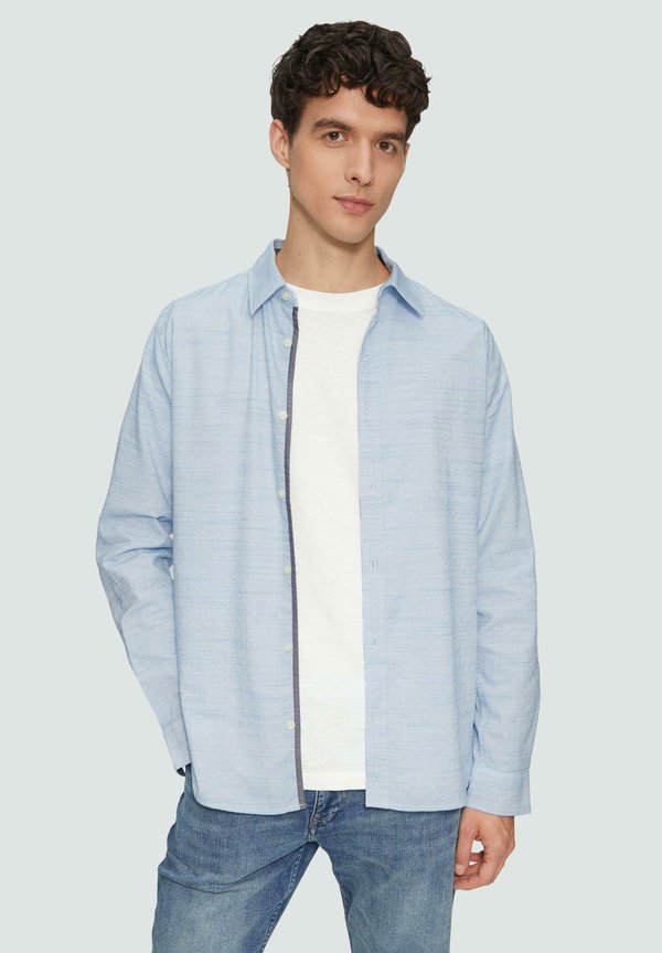 s.Oliver GEMUSTERTES MIT KENTKRAGEN - Shirt - royalblau