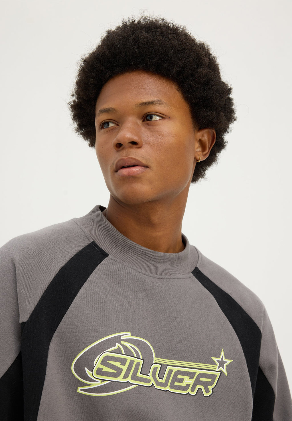 YOURTURN SILVER RACER CREW OVERSIZED UNISEX
