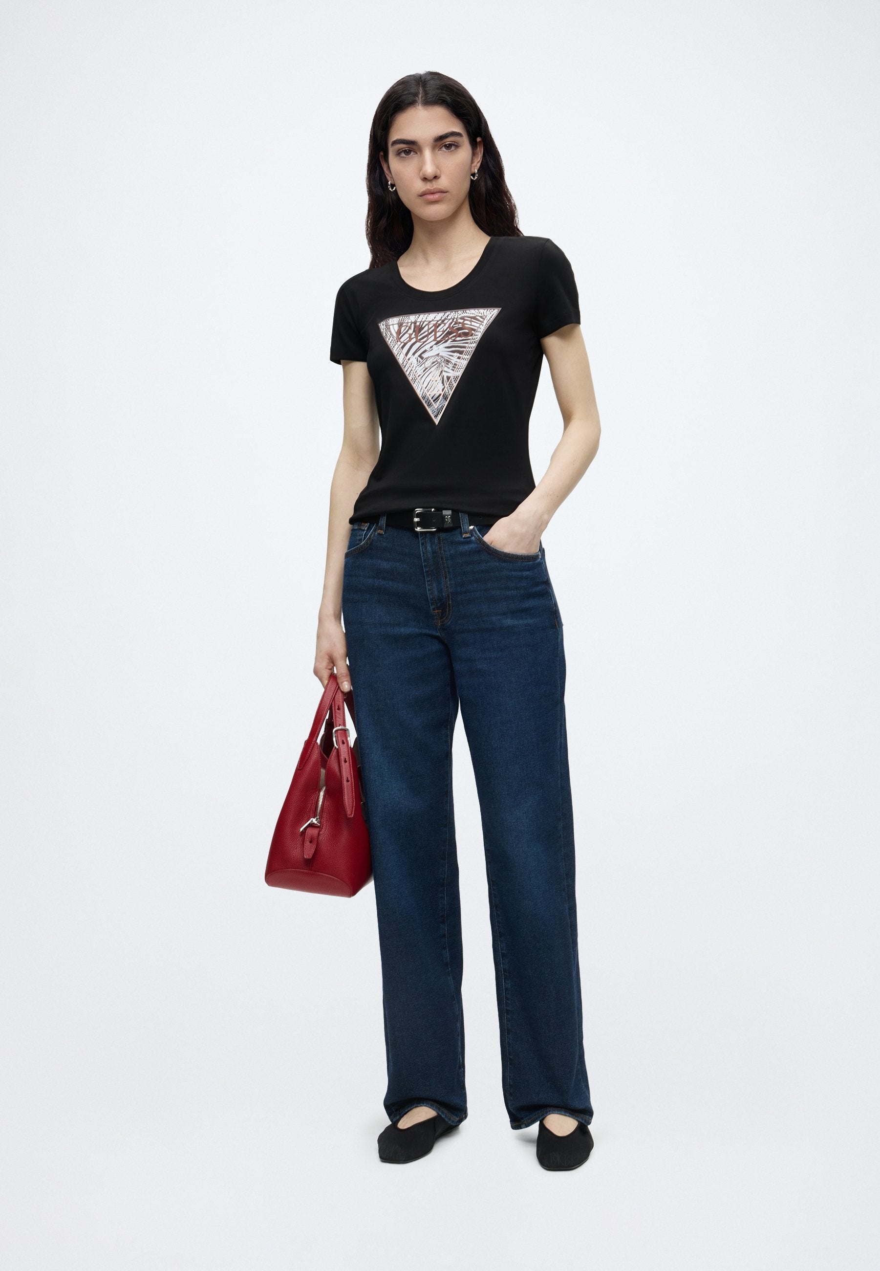 Guess ZEBRA TRIANGLE TEE